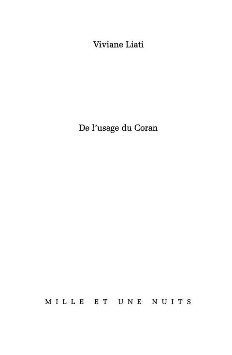 Cover image for book De l'usage du Coran