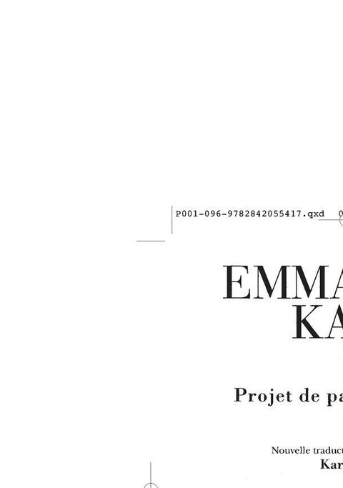 Cover image for book Projet de paix perpétuelle