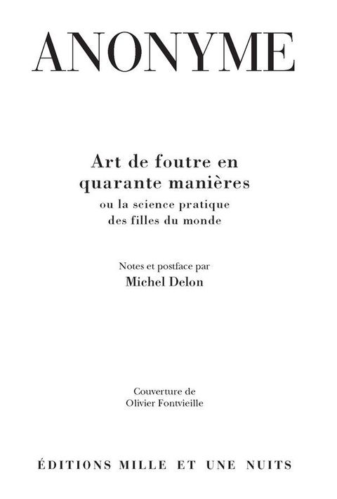 Cover image for book Art de foutre en quarante manières