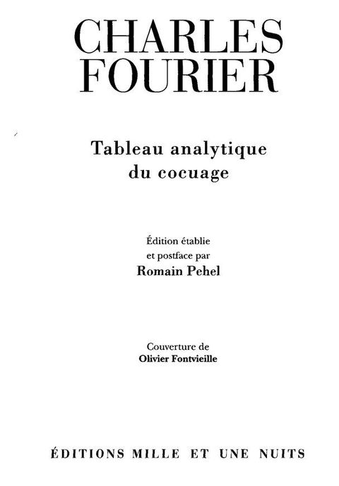 Cover image for book Tableau analytique du cocuage