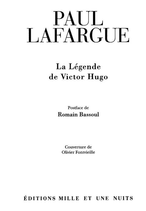 Cover image for book La Légende de Victor Hugo