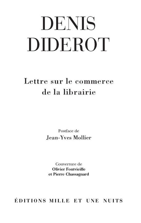 Cover image for book Lettre sur le commerce de la librairie