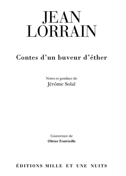 Cover image for book Contes d'un buveur d'éther