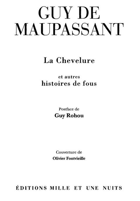 Cover image for book La Chevelure et autres histoires de fou