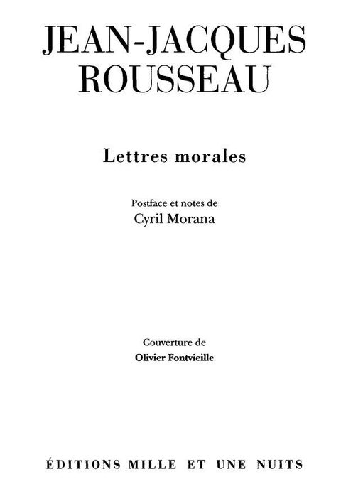 Cover image for book Lettres Morales