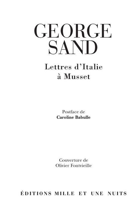 Cover image for book Lettres d'Italie à Musset