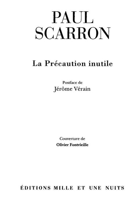 Cover image for book La Précaution inutile