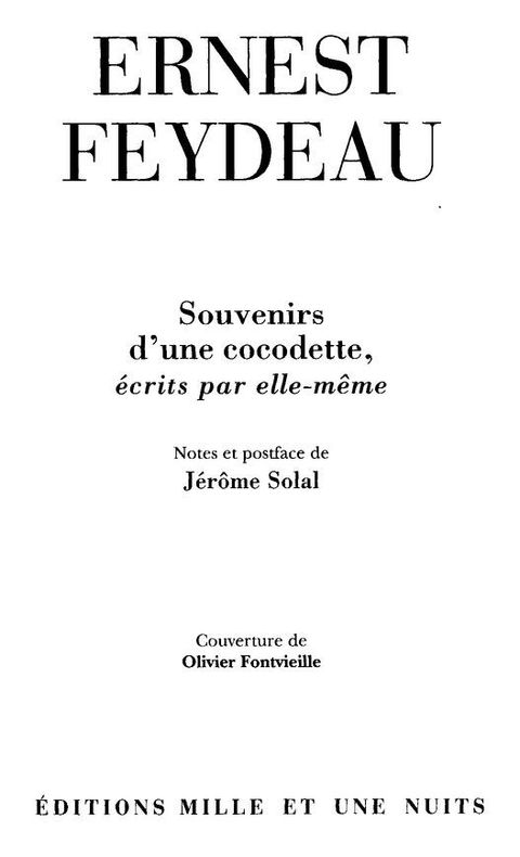 Cover image for book Souvenirs d'une cocodette,