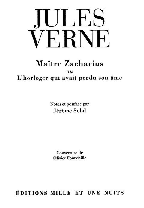 Cover image for book Maître Zacharius