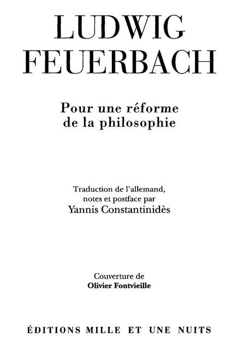 Cover image for book Pour une réforme de la philosophie