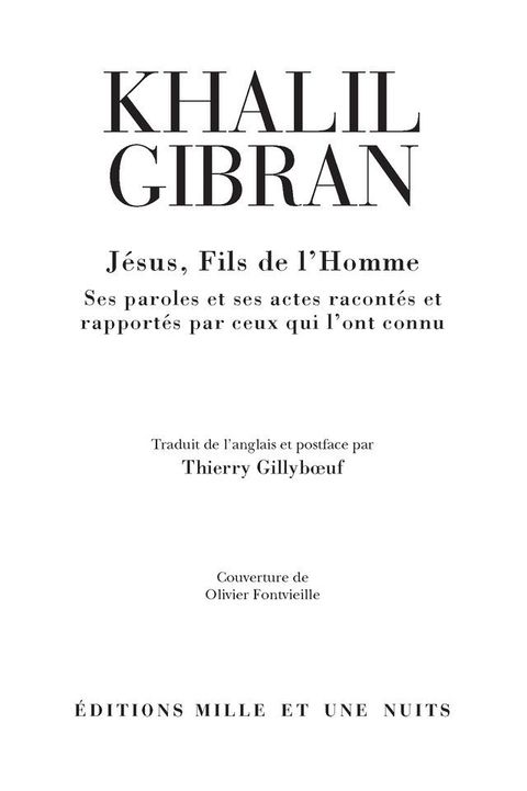 Cover image for book Jésus, Fils de l'Homme