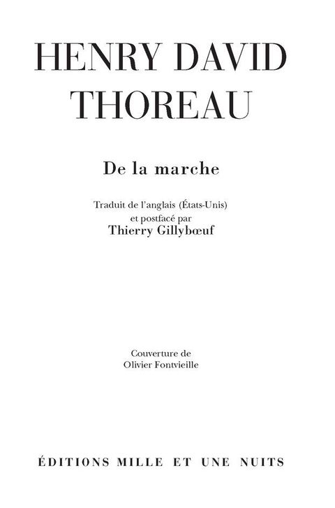 Cover image for book De la marche