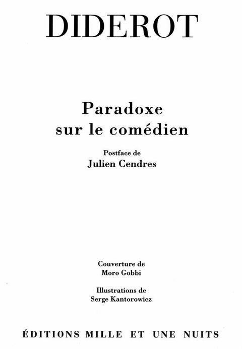 Cover image for book Paradoxe sur le comédien