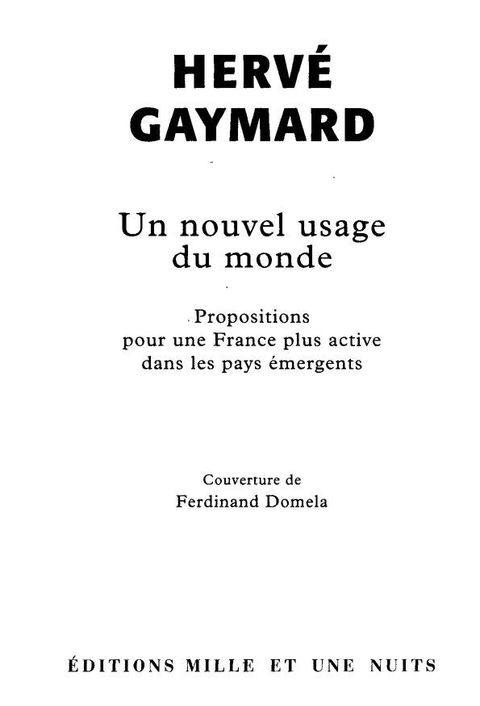 Cover image for book Un nouvel usage du monde