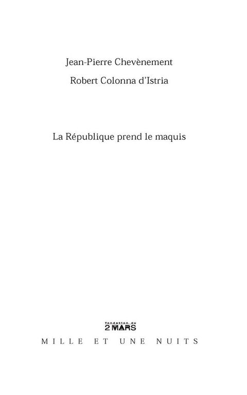 Cover image for book La République prend le maquis
