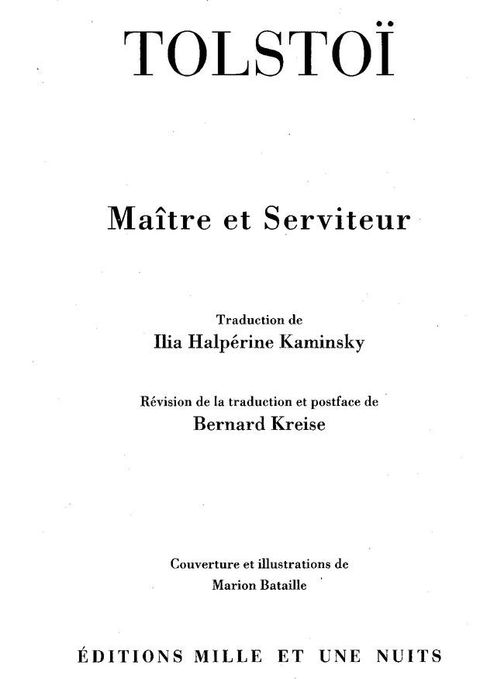 Cover image for book Maître et serviteur
