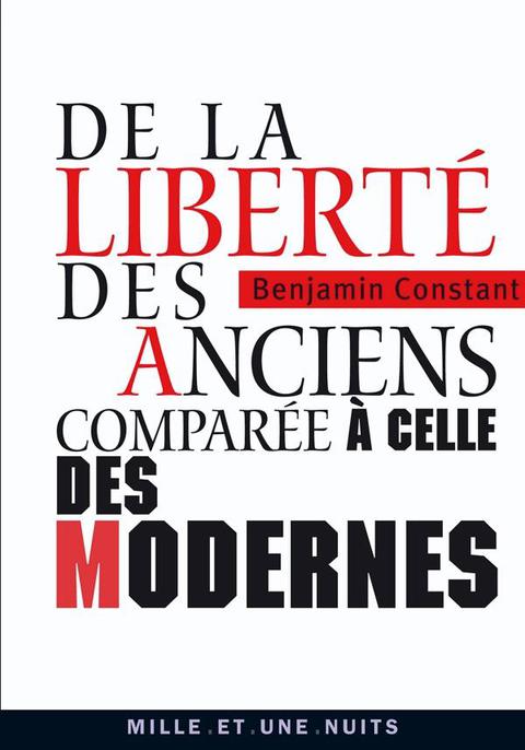 Cover image for book De la liberté des anciens comparée à celle des modernes
