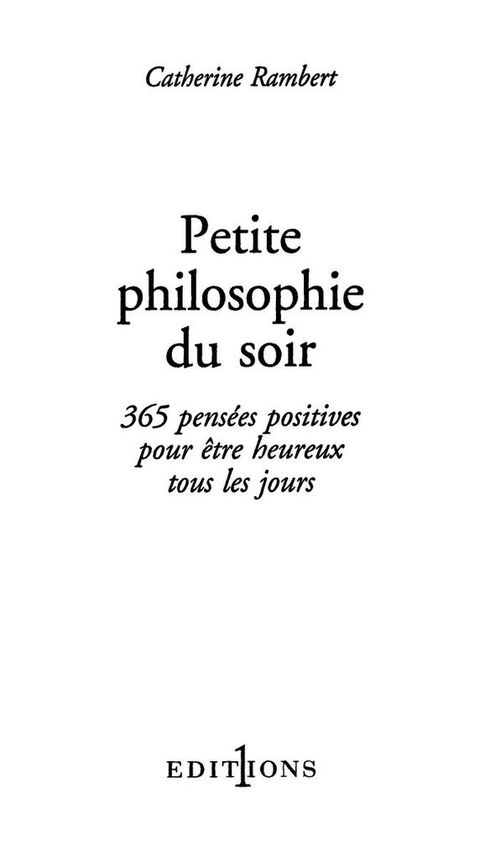 Cover image for book Petite philosophie du soir