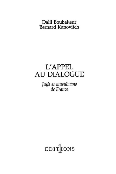 Cover image for book L'Appel au dialogue