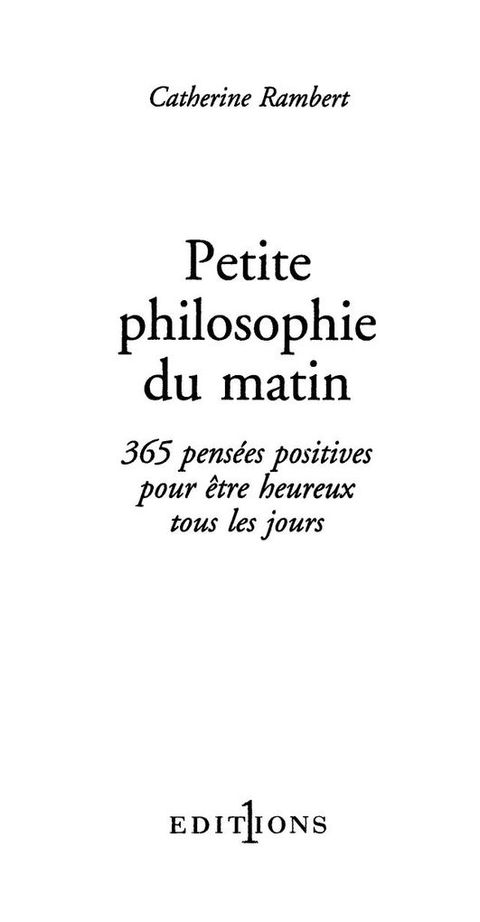 Cover image for book Petite philosophie du matin