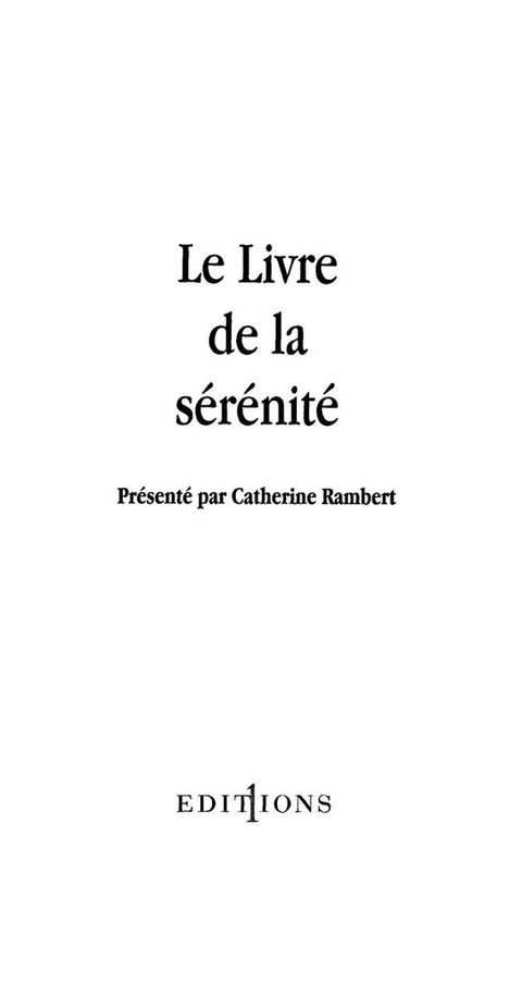 Cover image for book Le Livre de la sérénité