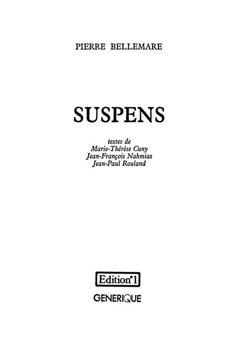 Cover image for book Suspens, tome 1