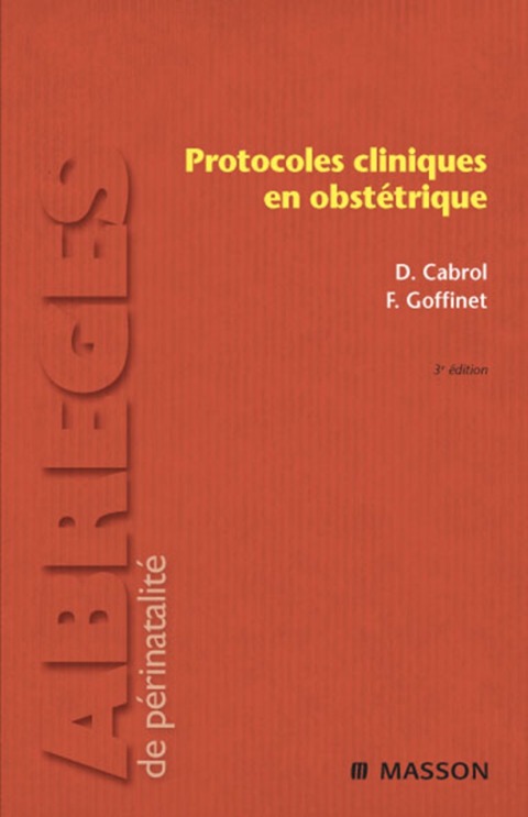 Cover image for book Protocoles cliniques en obstétrique