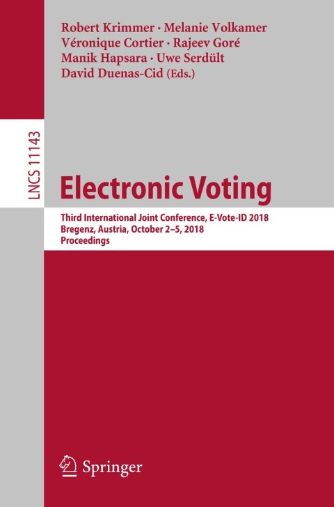 Cover image for book Electronic Voting