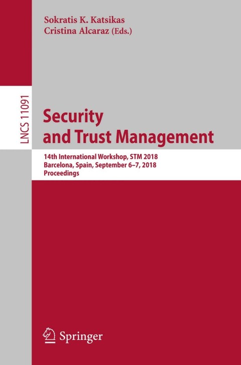 Cover image for book Security and Trust Management