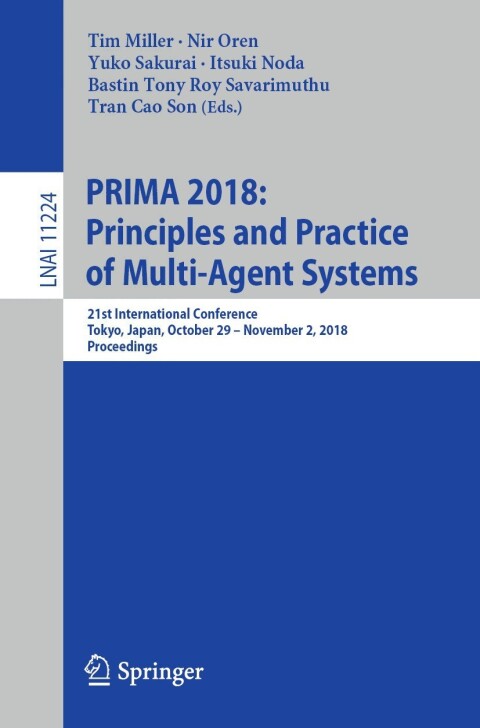 Cover image for book PRIMA 2018: Principles and Practice of Multi-Agent Systems