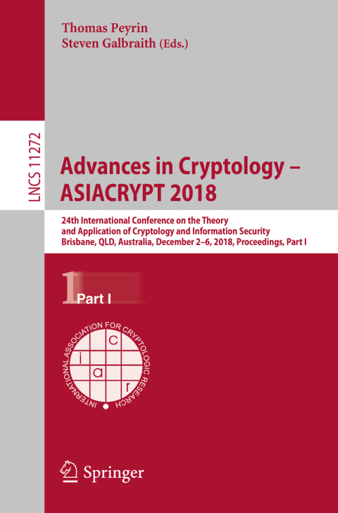 Cover image for book Advances in Cryptology – ASIACRYPT 2018