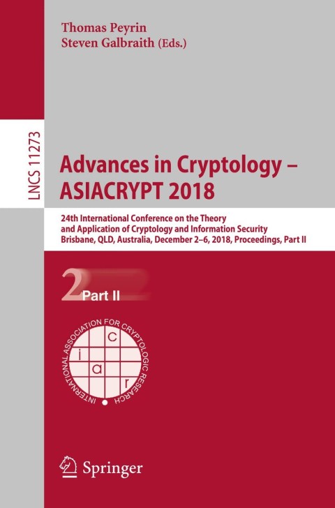 Cover image for book Advances in Cryptology – ASIACRYPT 2018