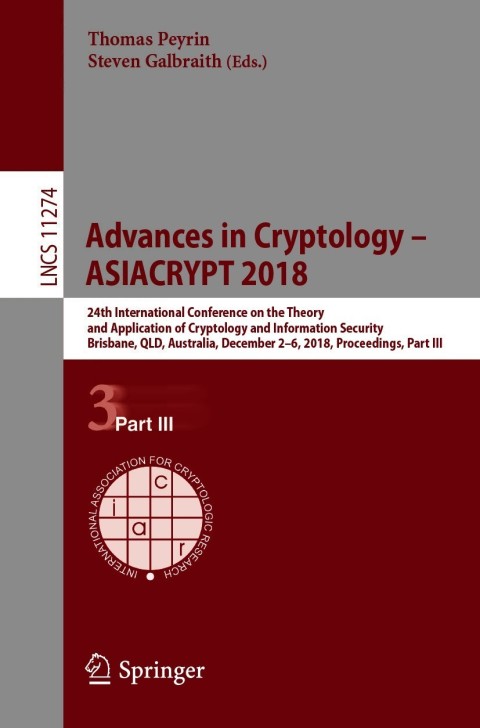 Cover image for book Advances in Cryptology – ASIACRYPT 2018