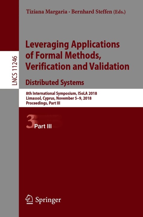 Cover image for book Leveraging Applications of Formal Methods, Verification and Validation. Distributed Systems