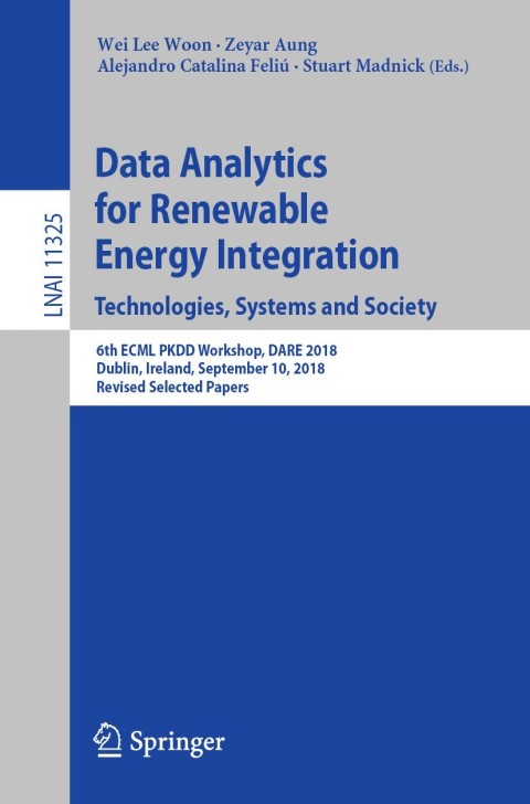 Cover image for book Data Analytics for Renewable Energy Integration. Technologies, Systems and Society