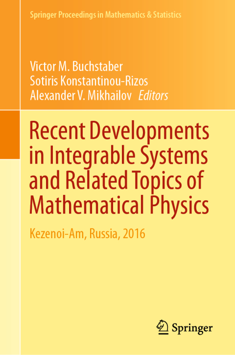 Cover image for book Recent Developments in Integrable Systems and Related Topics of Mathematical Physics