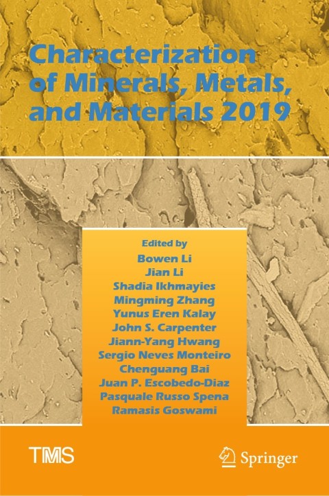 Cover image for book Characterization of Minerals, Metals, and Materials 2019
