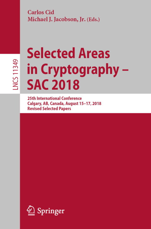 Cover image for book Selected Areas in Cryptography – SAC 2018
