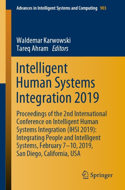 Cover image for book Intelligent Human Systems Integration 2019