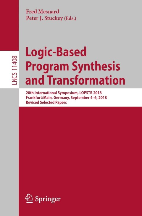 Cover image for book Logic-Based Program Synthesis and Transformation