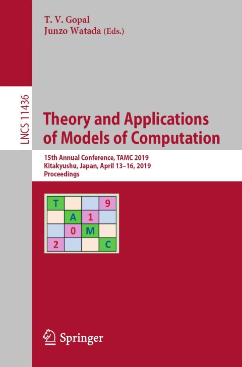 Cover image for book Theory and Applications of Models of Computation