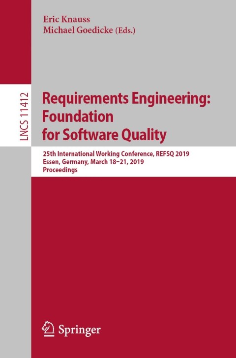 Cover image for book Requirements Engineering: Foundation for Software Quality