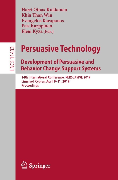 Cover image for book Persuasive Technology: Development of Persuasive and Behavior Change Support Systems