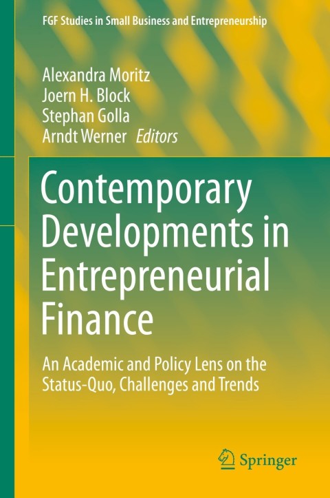 Cover image for book Contemporary Developments in Entrepreneurial Finance