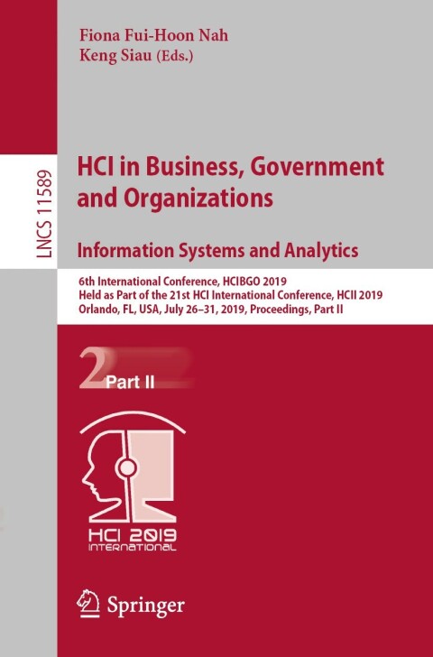 Cover image for book HCI in Business, Government and Organizations. Information Systems and Analytics