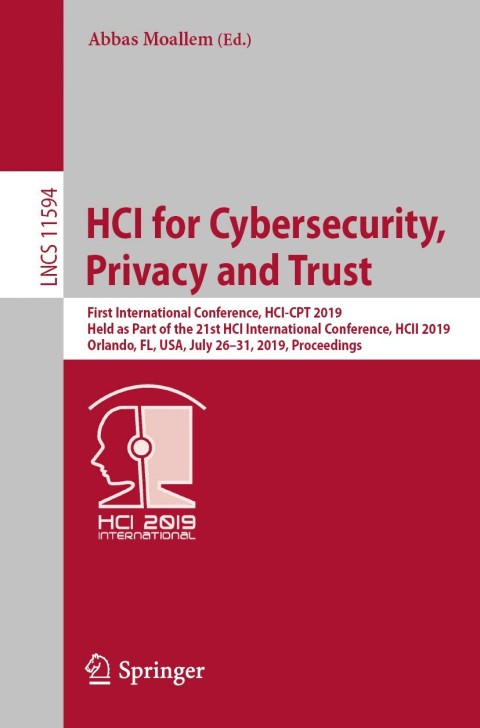 Cover image for book HCI for Cybersecurity, Privacy and Trust