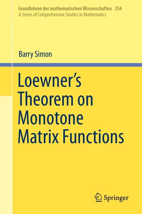Cover image for book Loewner's Theorem on Monotone Matrix Functions