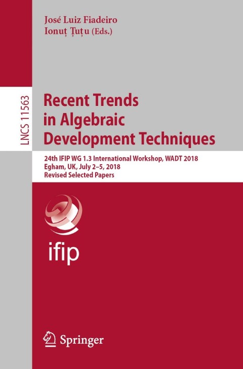 Cover image for book Recent Trends in Algebraic Development Techniques