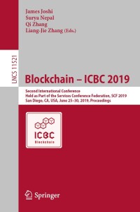 Cover image: Blockchain – ICBC 2019 9783030234034