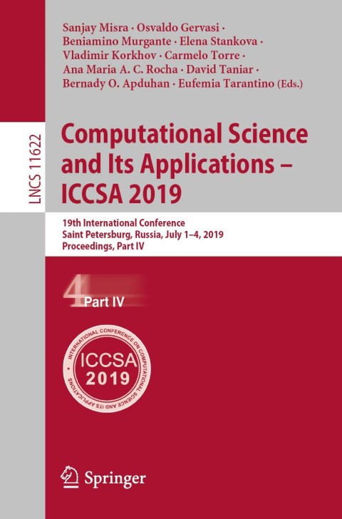 Cover image for book Computational Science and Its Applications – ICCSA 2019